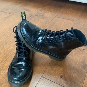 Women’s black sparkle air wair doc martens boots